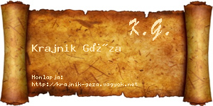 Krajnik Géza névjegykártya
