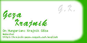 geza krajnik business card